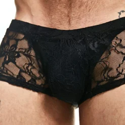 Sexy Boy Boxers Sexy-Boxer Lingerie Dentelle Noir