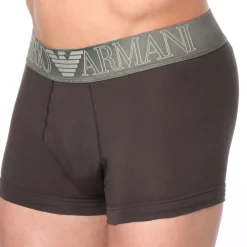 Emporio Armani Boxers-Boxer Megalogo Coton Marron