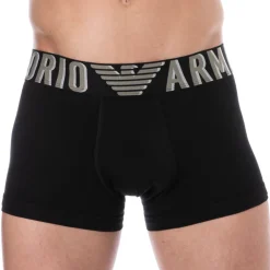 Emporio Armani Boxers-Boxer Megalogo Coton Noir