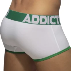 Addicted Shortys|Boxers-Boxer Open Fly Coton Blanc - Vert