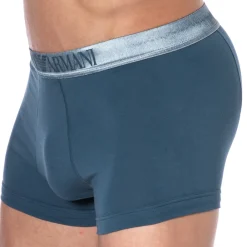 Emporio Armani Boxers-Boxer Shiny Logoband Bleu