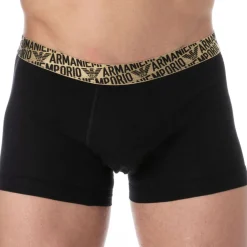 Emporio Armani Boxers-Boxer Shiny Logoband Coton Noir