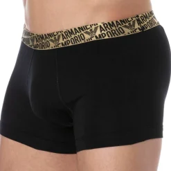 Emporio Armani Boxers-Boxer Shiny Logoband Coton Noir