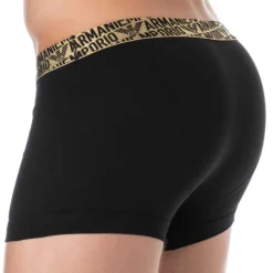 Emporio Armani Boxers-Boxer Shiny Logoband Coton Noir