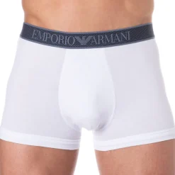 Emporio Armani Boxers-Boxer Shiny Logoband Coton Blanc