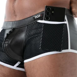 TOF Paris Boxers Sexy-Boxer Zippé Kinky Noir - Blanc