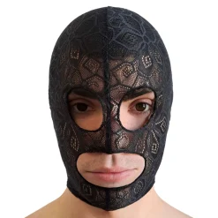 Addicted Accessoires Sexy-Cagoule Dentelle Florale Noire