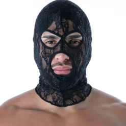 TOF Paris Accessoires Sexy-Cagoule en Dentelle Fluide Noire