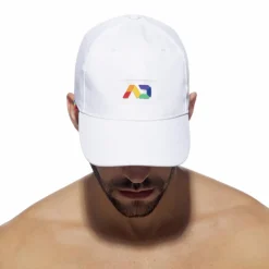 Addicted Plage-Casquette AD Rainbow Blanche