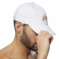 Addicted Plage-Casquette AD Rainbow Blanche