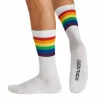Garçon Français Chaussettes-Chaussettes Coton Rayures Arc-en-Ciel