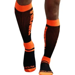 Breedwell Chaussettes-Chaussettes Hautes Eternity - Orange Fluo - Noir