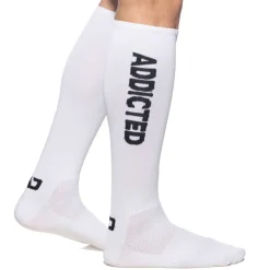 Addicted Chaussettes-Chaussettes Hautes Fetish - Blanc - Noir