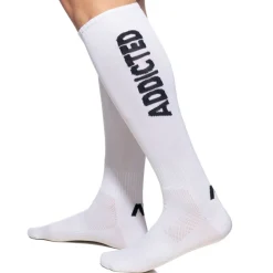 Addicted Chaussettes-Chaussettes Hautes Fetish - Blanc - Noir