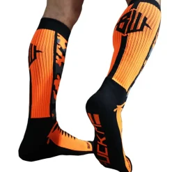 Breedwell Chaussettes-Chaussettes Hautes Neo Camo Orange Fluo