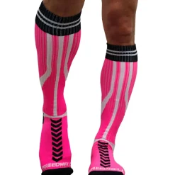 Breedwell Chaussettes-Chaussettes Hautes Sucker Rose Fluo