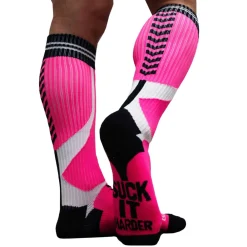 Breedwell Chaussettes-Chaussettes Hautes Sucker Rose Fluo