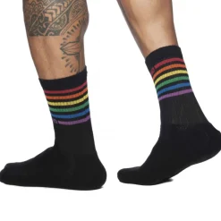 Addicted Chaussettes-Chaussettes Rainbow Noires