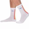SKU Chaussettes-Chaussettes Sport Rainbow Blanches