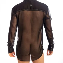 L'Homme invisible Hauts|Chemises / Polos-Chemise Tunique Chantilly Noire