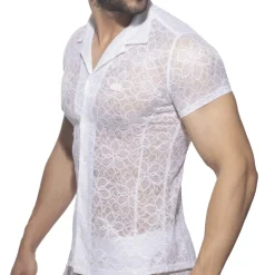 Addicted Chemises / Polos-Chemisette Dentelle Florale Blanche