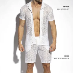 ES Collection Chemises / Polos-Chemisette Retro Ibiza Ivoire