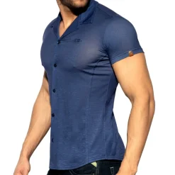 ES Collection Chemises / Polos-Chemisette Slim Fit Microfibre Bleu Marine