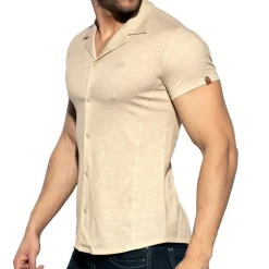 ES Collection Chemises / Polos-Chemisette Slim Fit Microfibre Beige