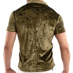 TOF Paris Chemises / Polos-Chemisette Velours Froissé Kaki