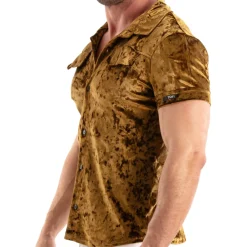 TOF Paris Chemises / Polos-Chemisette Velours Froissé Or