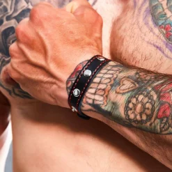 CUT4MEN Cockrings|Accessoires Sexy-Cockring en Cuir BL4CK Noir