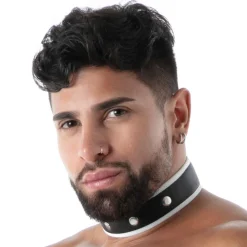 TOF Paris Accessoires Sexy-Collier en Néoprène Noir - Blanc