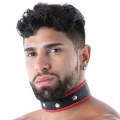 TOF Paris Accessoires Sexy-Collier en Néoprène Noir - Rouge