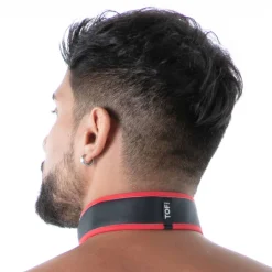 TOF Paris Accessoires Sexy-Collier en Néoprène Noir - Rouge