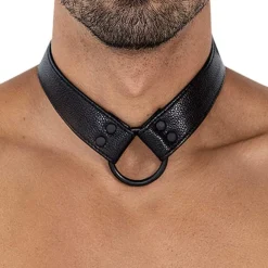 CUT4MEN Cockrings|Accessoires Sexy-Collier-Harnais C-Ring BL4CK Noir