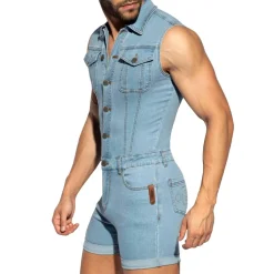 ES Collection Salopettes-Combi-Short Urban Denim Bleu Indigo