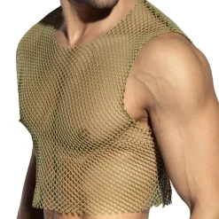 ES Collection Tenues Sexy|Débardeurs-Crop Top Beachy Résille Kaki