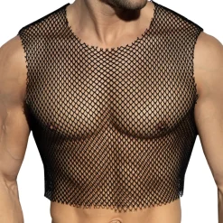 ES Collection Tenues Sexy|Débardeurs-Crop Top Beachy Résille Noir