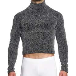 Modus Vivendi Sweatshirts / Vestes|T-Shirts-Crop Top Col Roulé Crackled Argenté