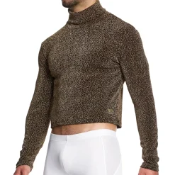 Modus Vivendi Sweatshirts / Vestes|T-Shirts-Crop Top Col Roulé Crackled Doré
