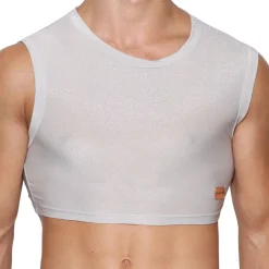 Marcuse Tenues Sexy|Débardeurs-Crop Top Glisten Blanc - Argent
