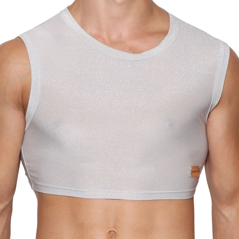 Marcuse Tenues Sexy|Débardeurs-Crop Top Glisten Blanc - Argent