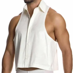 Modus Vivendi Chemises / Polos-Crop Top Lacquer Blanc Cassé