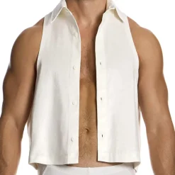 Modus Vivendi Chemises / Polos-Crop Top Lacquer Blanc Cassé