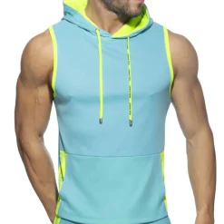 Addicted Débardeurs-Débardeur à Capuche AD Bleu Turquoise