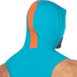 Addicted Débardeurs-Débardeur à Capuche Bande Logo Bleu