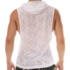 Barcode Débardeurs-Débardeur à Capuche Samuel Blanc