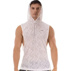 Barcode Débardeurs-Débardeur à Capuche Samuel Blanc