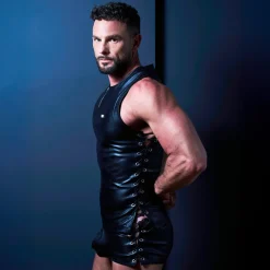 TOF Paris Tenues Sexy|Débardeurs-Débardeur à Lacets Kinky Noir