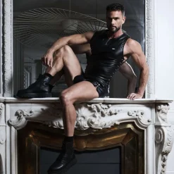 TOF Paris Tenues Sexy|Débardeurs-Débardeur à Lacets Kinky Noir